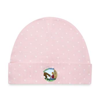 Alpaka-Traum - Baby Premium Organic Mütze - Rosa/Weiße Punkte - Vorne