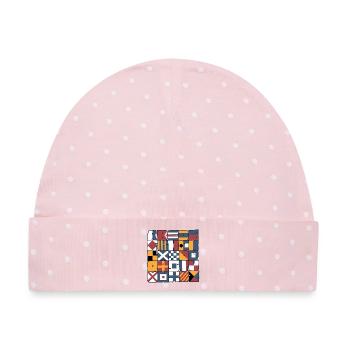 nautische Flaggen - Baby Premium Organic Mütze - Rosa/Weiße Punkte - Vorne