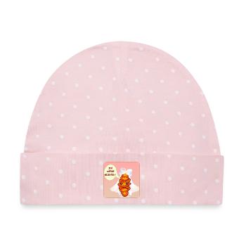 FRANZBRÖTCHEN BRAUT - Baby Premium Organic Mütze - Rosa/Weiße Punkte - Vorne