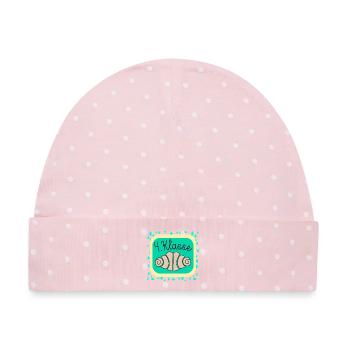 FRANZBRÖTCHEN VIERTKLÄSSLER 4. Klasse - Baby Premium Organic Mütze - Rosa/Weiße Punkte - Vorne