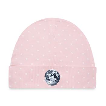 Mond - Baby Premium Organic Mütze - Rosa/Weiße Punkte - Vorne