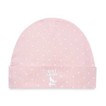 Design des einsamen Wolfsgeistes - Baby Premium Organic Mütze - Rosa/Weiße Punkte - Vorne
