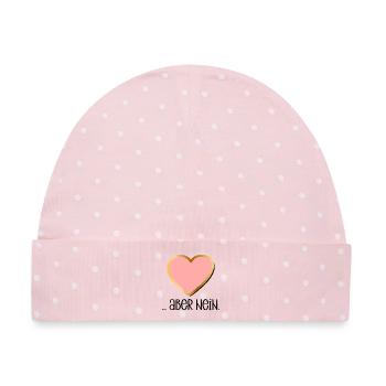 HERZLICHE ABSAGE NEIN SAGEN - Baby Premium Organic Mütze - Rosa/Weiße Punkte - Vorne