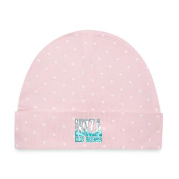 Balearen Landschaft Logo Ibiza - Baby Premium Organic Mütze - Rosa/Weiße Punkte - Vorne