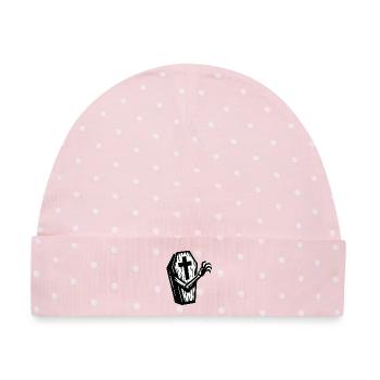 Grabstein Kreuzhand - Baby Premium Organic Mütze - Rosa/Weiße Punkte - Vorne