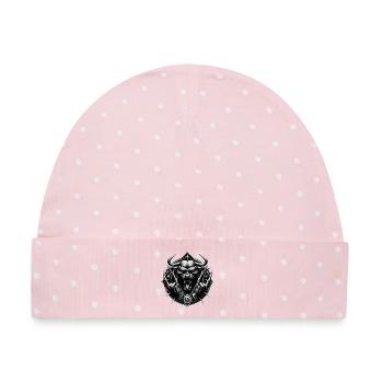 Eisernes Bullenwappen - Baby Premium Organic Mütze - Rosa/Weiße Punkte - Vorne