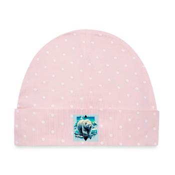 Eisbär - Baby Premium Organic Mütze - Rosa/Weiße Punkte - Vorne