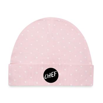CHEF VORGESETZTER - Baby Premium Organic Mütze - Rosa/Weiße Punkte - Vorne