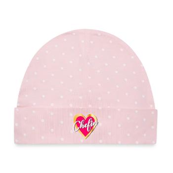 CHEFIN VORGESETZTE - Baby Premium Organic Mütze - Rosa/Weiße Punkte - Vorne