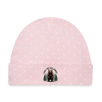 Kann ich dat Dawg streicheln? - Lustiges Bär T-Shirt - Baby Premium Organic Mütze - Rosa/Weiße Punkte - Vorne