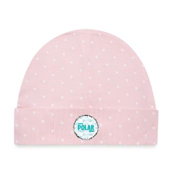 Polar Block Muster - Baby Premium Organic Mütze - Rosa/Weiße Punkte - Vorne