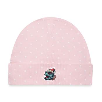 Piranha Fische Weihnachten Lustig - Baby Premium Organic Mütze - Rosa/Weiße Punkte - Vorne