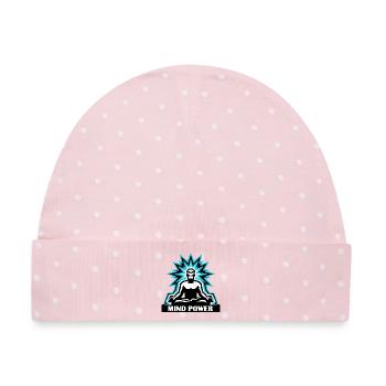 Mind Power Meditation Aura - Baby Premium Organic Mütze - Rosa/Weiße Punkte - Vorne