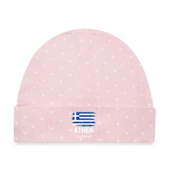 Athen - Baby Premium Organic Mütze - Rosa/Weiße Punkte - Vorne