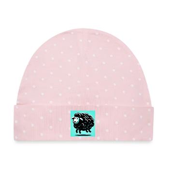 Schwarzes Schaf - Baby Premium Organic Mütze - Rosa/Weiße Punkte - Vorne