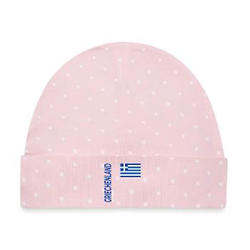 Athen - Baby Premium Organic Mütze - Rosa/Weiße Punkte - Vorne