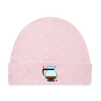 Filterkaffee Kanne Kaffee - Baby Premium Organic Mütze - Rosa/Weiße Punkte - Vorne