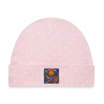 Feel the Sun - Sommer Design - Baby Premium Organic Mütze - Rosa/Weiße Punkte - Vorne