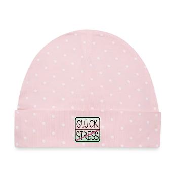 IDENTITÄT STRESS GLÜCK - Baby Premium Organic Mütze - Rosa/Weiße Punkte - Vorne