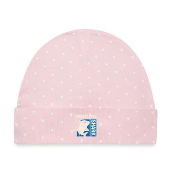 I Really Love Shark - Baby Premium Organic Mütze - Rosa/Weiße Punkte - Vorne