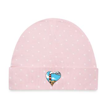 Industrie Herz Fabrik Liebe Statement Umweltschutz - Baby Premium Organic Mütze - Rosa/Weiße Punkte - Vorne