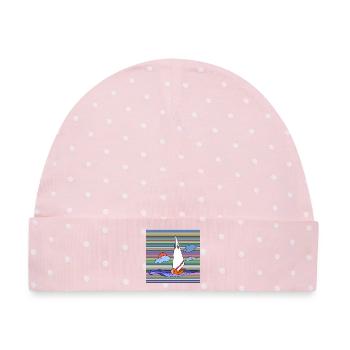 Segelboot - Baby Premium Organic Mütze - Rosa/Weiße Punkte - Vorne