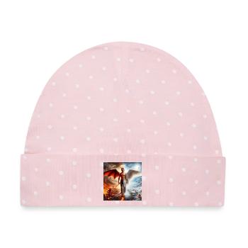Himmlische und Infernale Dualität - Baby Premium Organic Mütze - Rosa/Weiße Punkte - Vorne
