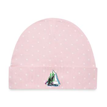 Segler Segelschiff Seefahrer - Baby Premium Organic Mütze - Rosa/Weiße Punkte - Vorne