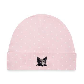 Belgian Sheepdog - Baby Premium Organic Mütze - Rosa/Weiße Punkte - Vorne