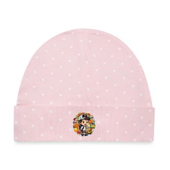 Essensabenteuer Entdecker - Baby Premium Organic Mütze - Rosa/Weiße Punkte - Vorne