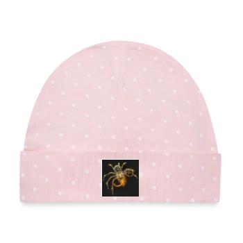 Neon Arachnide Design - Baby Premium Organic Mütze - Rosa/Weiße Punkte - Vorne