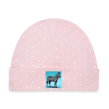 Zebra - Baby Premium Organic Mütze - Rosa/Weiße Punkte - Vorne