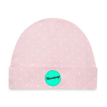 Neuanfang - Baby Premium Organic Mütze - Rosa/Weiße Punkte - Vorne