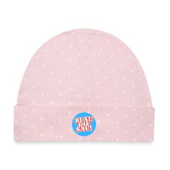 Blau Die Sau Logo - Baby Premium Organic Mütze - Rosa/Weiße Punkte - Vorne