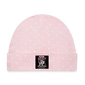 Team Braut Junggesellinnenabschied Disco - Baby Premium Organic Mütze - Rosa/Weiße Punkte - Vorne