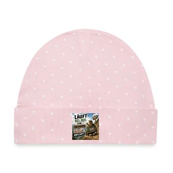 Läuft Mir Rückwärts Bergab - Baby Premium Organic Mütze - Rosa/Weiße Punkte - Vorne
