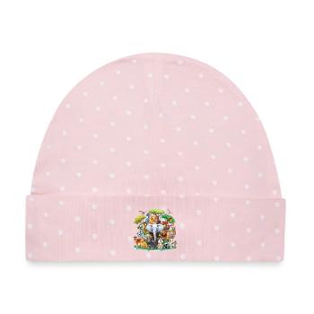 Tierische Waldtiere Collage - Baby Premium Organic Mütze - Rosa/Weiße Punkte - Vorne