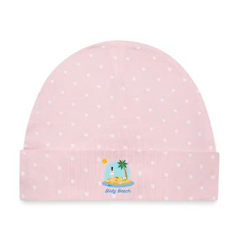 Schmutziger Strand - Baby Premium Organic Mütze - Rosa/Weiße Punkte - Vorne