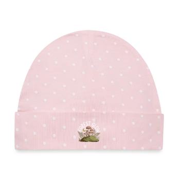 Waldleuchtenpilze im Mondschein - Baby Premium Organic Mütze - Rosa/Weiße Punkte - Vorne