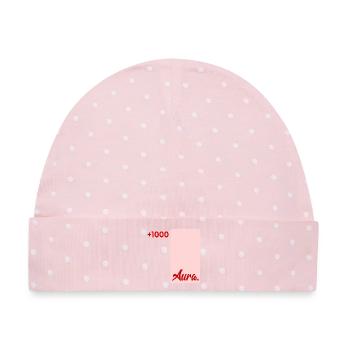 Bewertung Aura Punkte - Baby Premium Organic Mütze - Rosa/Weiße Punkte - Vorne