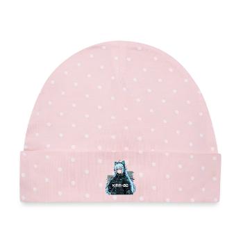Kira-02 Cyberkatze Pilot - Baby Premium Organic Mütze - Rosa/Weiße Punkte - Vorne