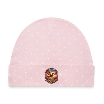 Let Your Spirit Soar – Drachenflug - Baby Premium Organic Mütze - Rosa/Weiße Punkte - Vorne