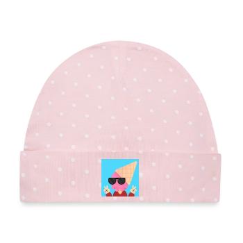 Cooler Typ - Baby Premium Organic Mütze - Rosa/Weiße Punkte - Vorne
