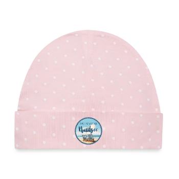 Nordsee – Er küsste sie wollte Meer - Baby Premium Organic Mütze - Rosa/Weiße Punkte - Vorne