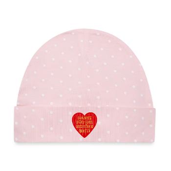 Danke Schöne Zeit - Baby Premium Organic Mütze - Rosa/Weiße Punkte - Vorne