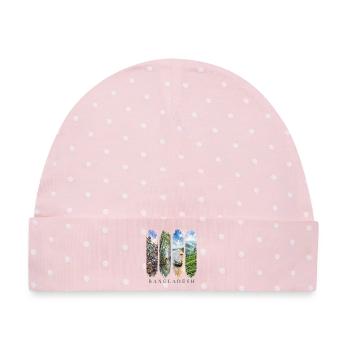 Bangladesch Travel – Kultur & Natur Motiv - Baby Premium Organic Mütze - Rosa/Weiße Punkte - Vorne