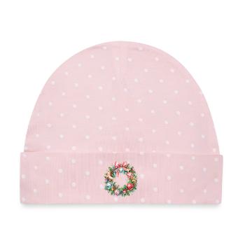 Disco Vintage 80´s Weihnachtskranz - Baby Premium Organic Mütze - Rosa/Weiße Punkte - Vorne