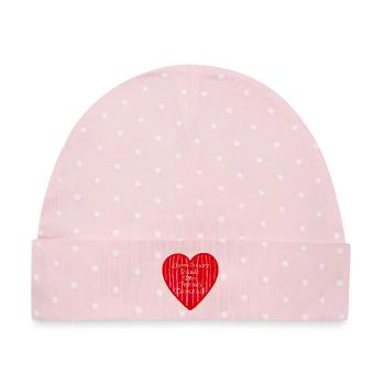Dankeschöngeschenke Vielen Dank - Baby Premium Organic Mütze - Rosa/Weiße Punkte - Vorne