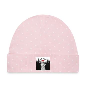 Trachtenmädchen Bergpanorama - Echte Heimat! - Baby Premium Organic Mütze - Rosa/Weiße Punkte - Vorne
