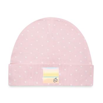 voll schön hier - Baby Premium Organic Mütze - Rosa/Weiße Punkte - Vorne